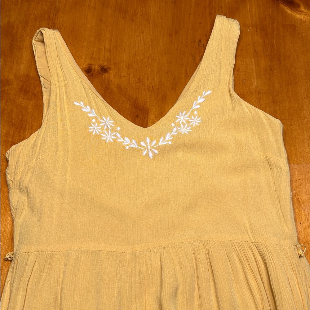 Joie Dress Yellow Embroidered Tiered Sleeveless Maxi Dress Boho Cottagecore - Picture 6 of 9